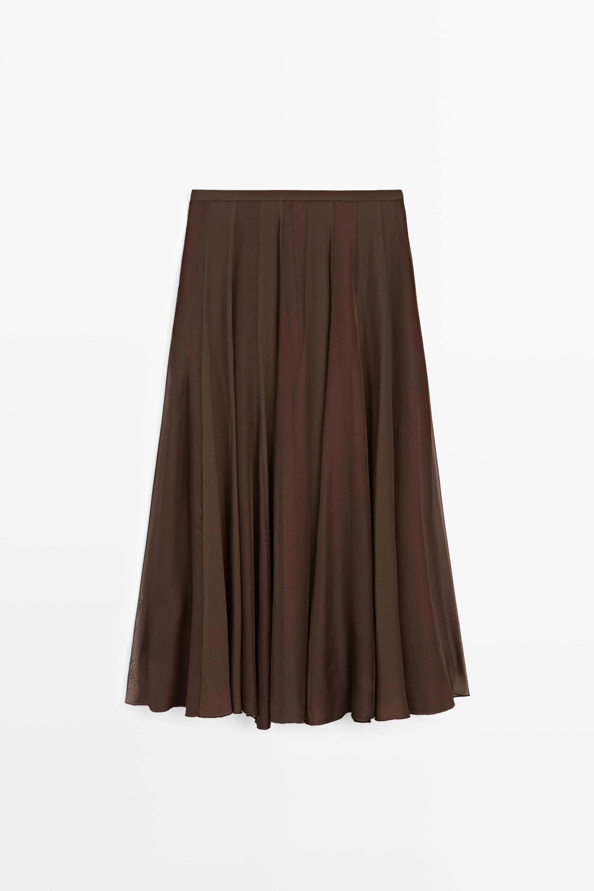 Flowing flared midi skirt